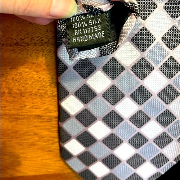 3 Men’s Ties Floral, Checkered, and Solid Black - Picture 5 of 14